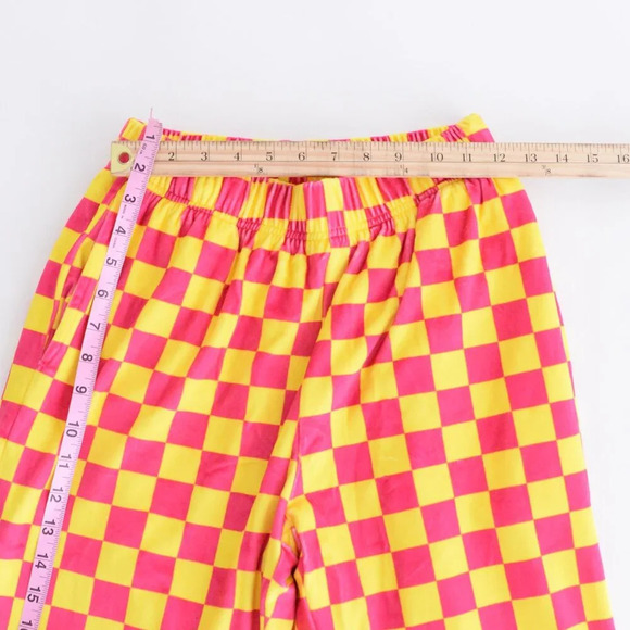 Anti Social Social Club Pink Yellow Checker Velour 2 Piece Pajamas 100% Cotton S - Picture 13 of 16